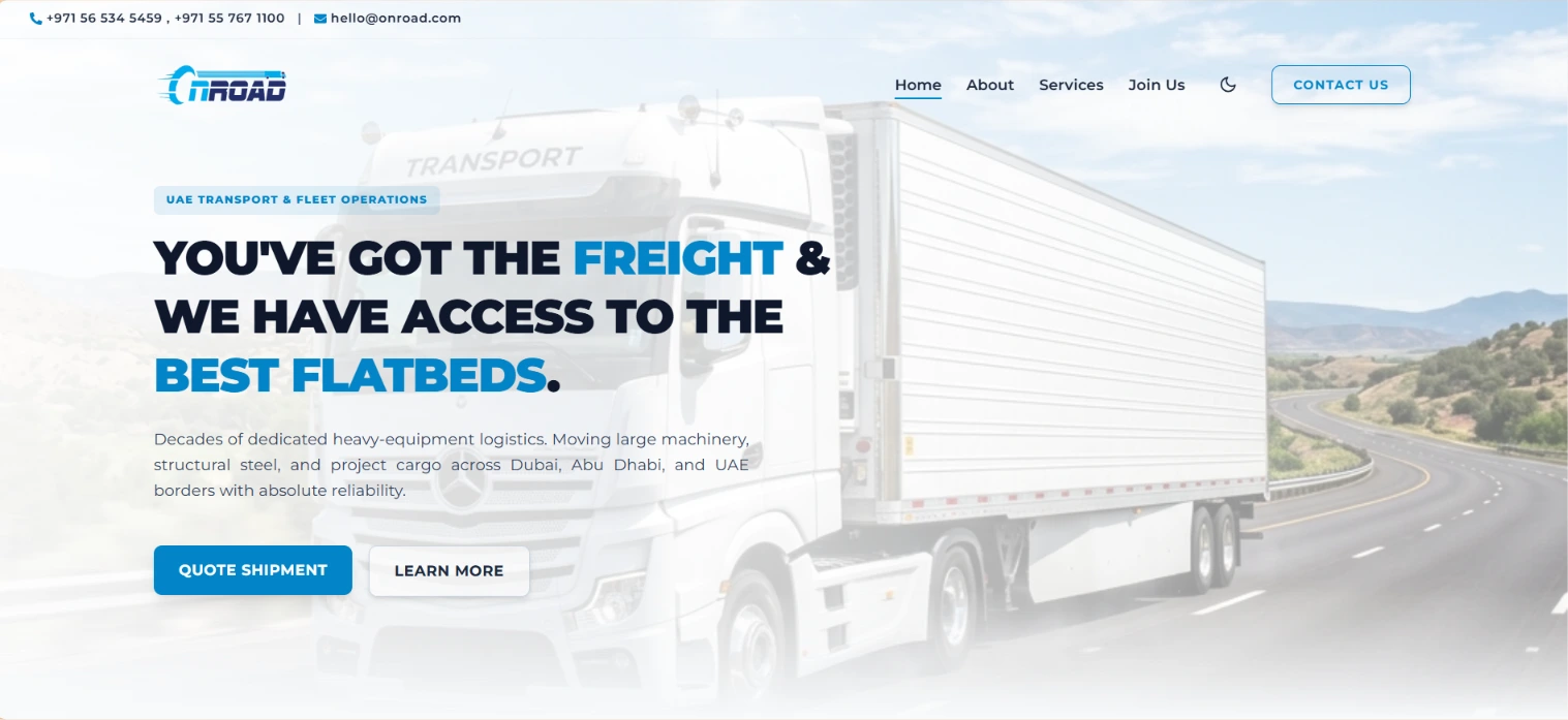 PortFolio Site - Trucking Company